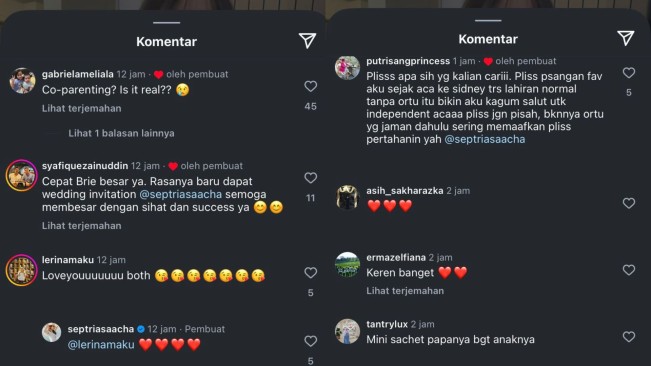 Komentar Netizen di Instagram Acha Septriasa (instagram)
